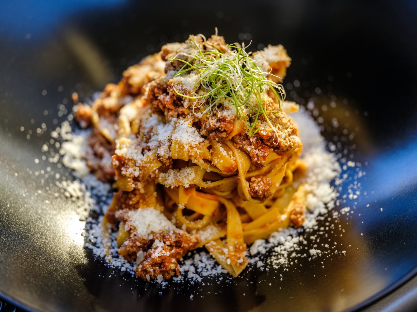 Italian pasta with ragu. 