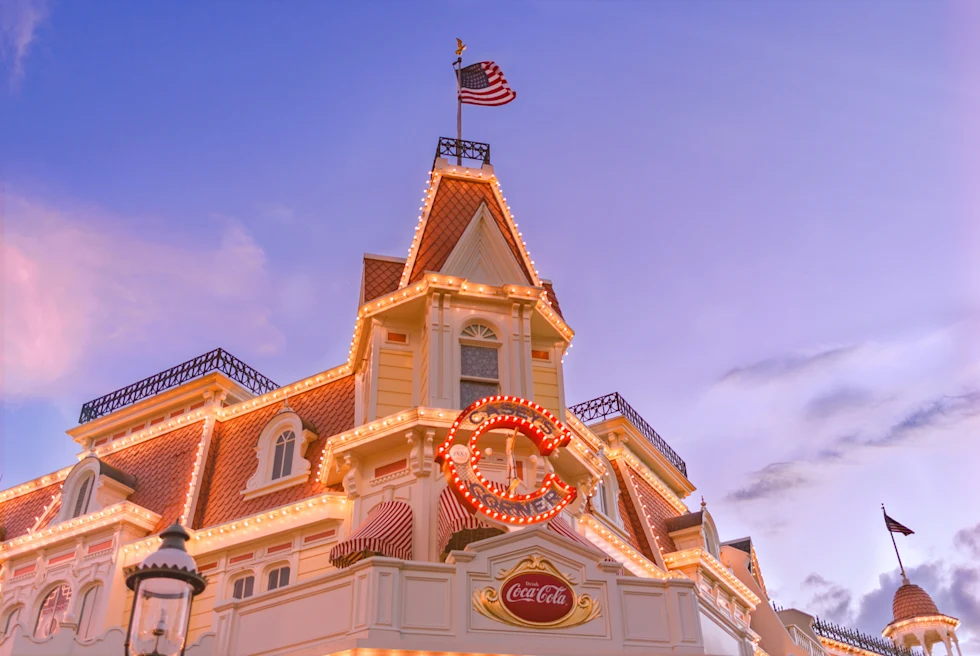 Disney World at sunset. 