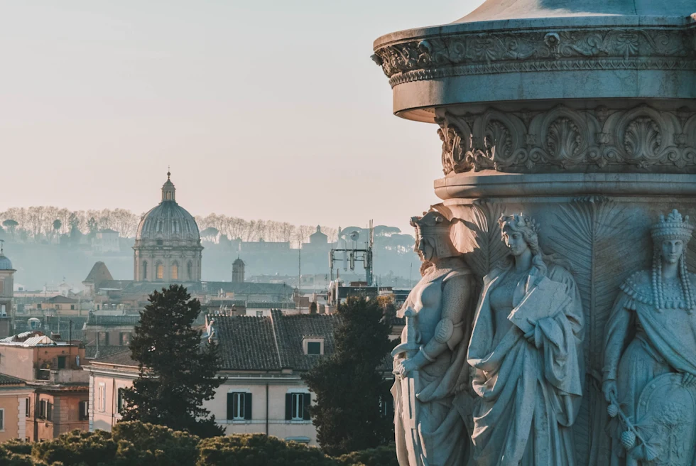 Aerial views of Rome, Italy.