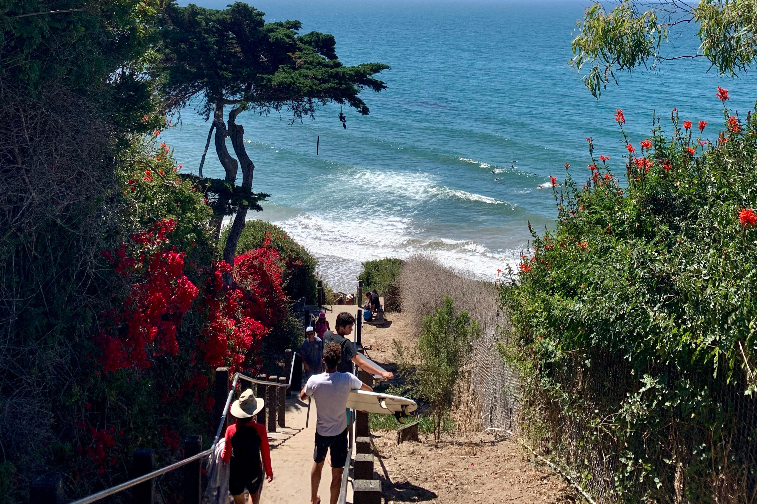 Mesa Lane Beach is a narrow beach below the cliffs of the Mesa area of Santa Barbara.