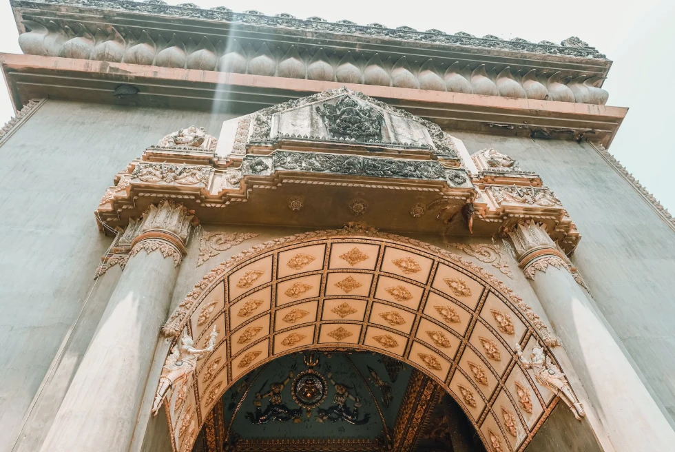 Arched door of a temple. 