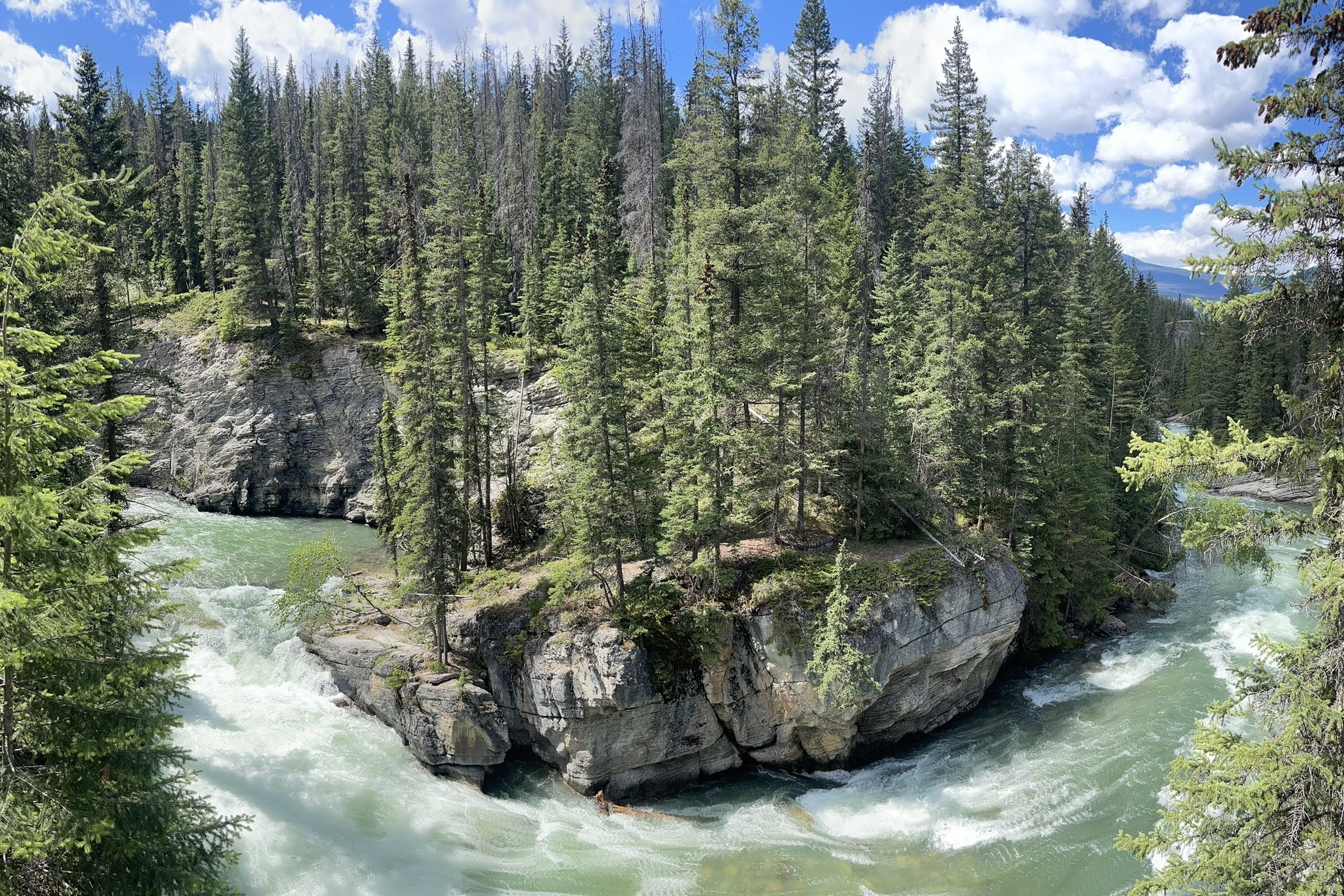 View of Icefields Parkway, one of the most beautiful drives in Canada.