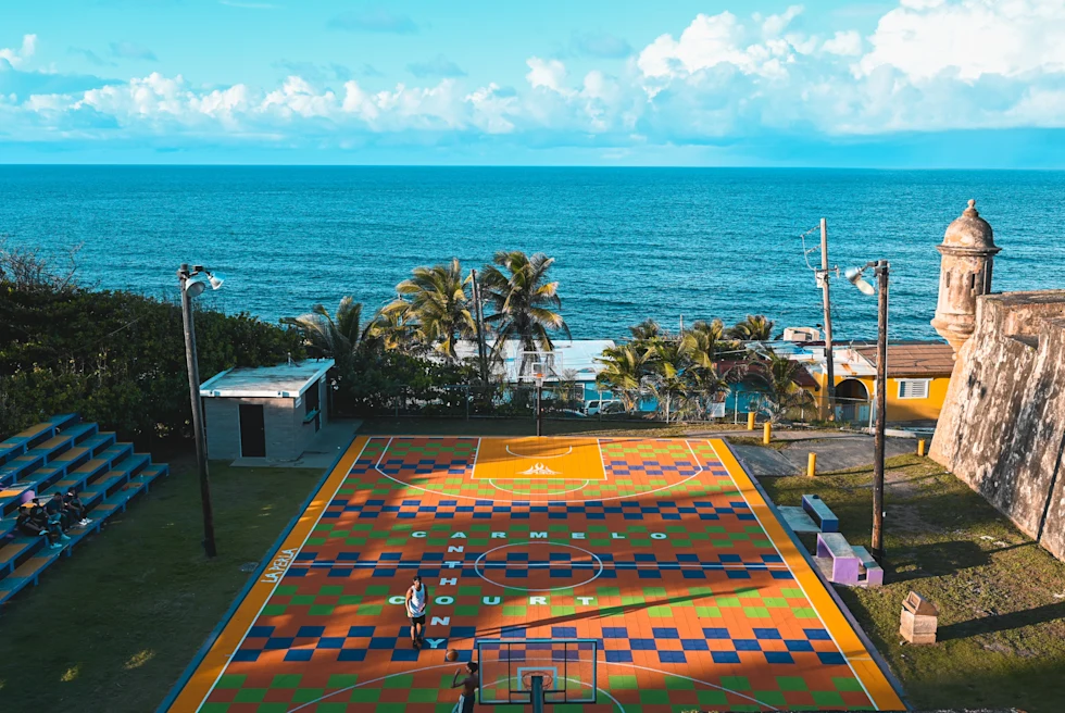 Puerto Rico colorful basketball court.