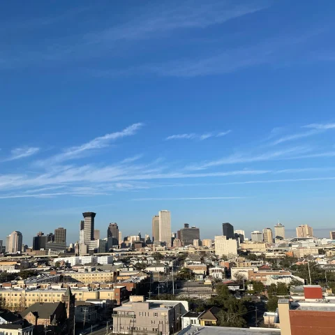 A top view of New Orleans.