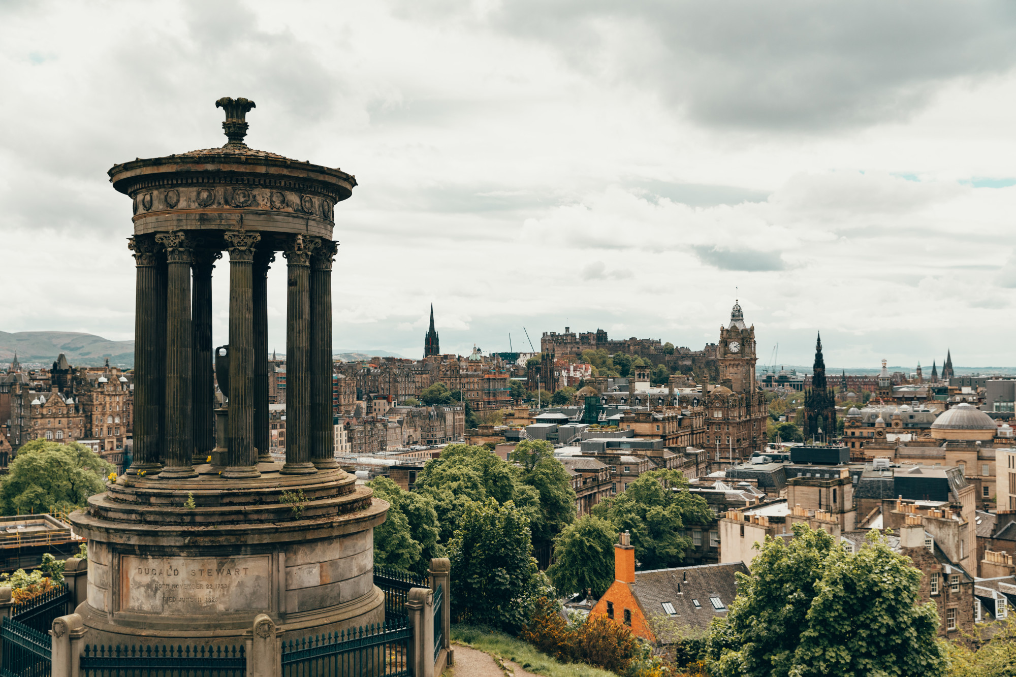 view of an old city on a cloudy day