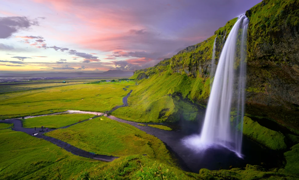 Waterfalls in Iceland. 
