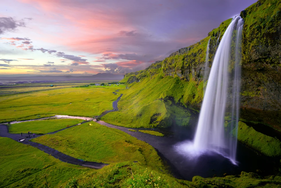 Waterfalls in Iceland.