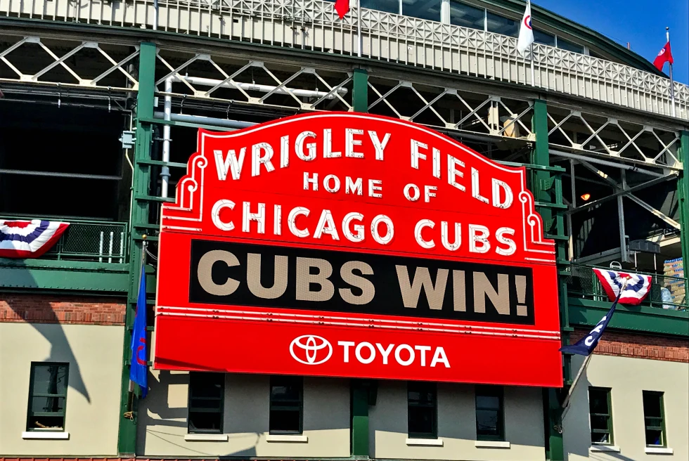 Large red sign during daytime