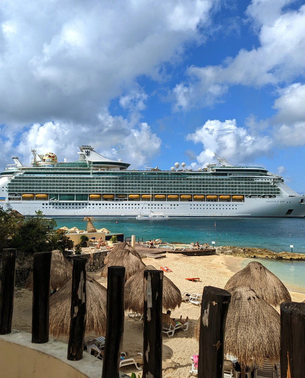 Mariner of the Seas ship in Cozumel.