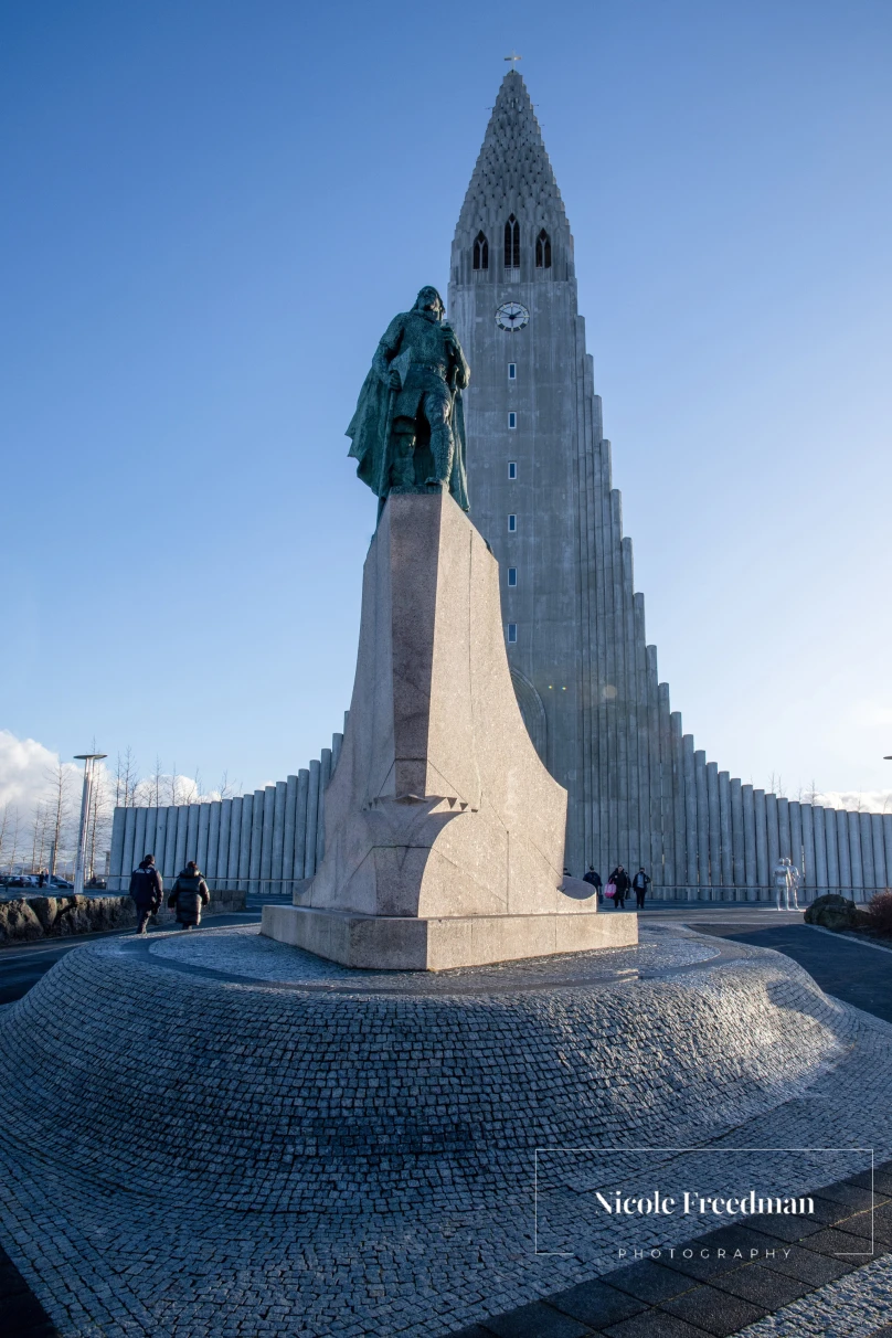 The capital Reykjavik and its main sculpture. 