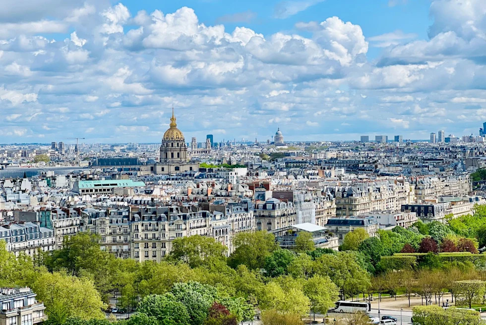 A view of the city of Paris from the top of the Eiffel tower.