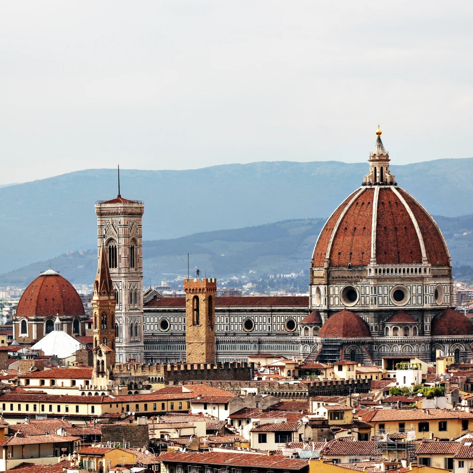 The views over the rooftops and Duomo of Florence. 