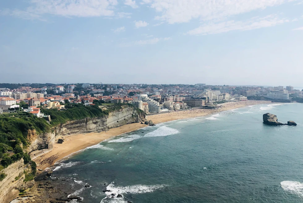 island backside city view of Biarritz