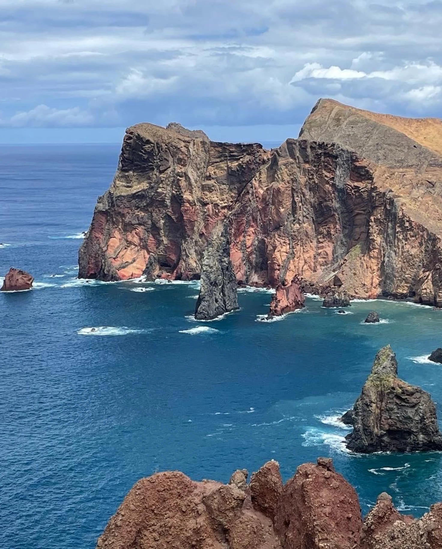 Rocks within the sea in Madeira. 