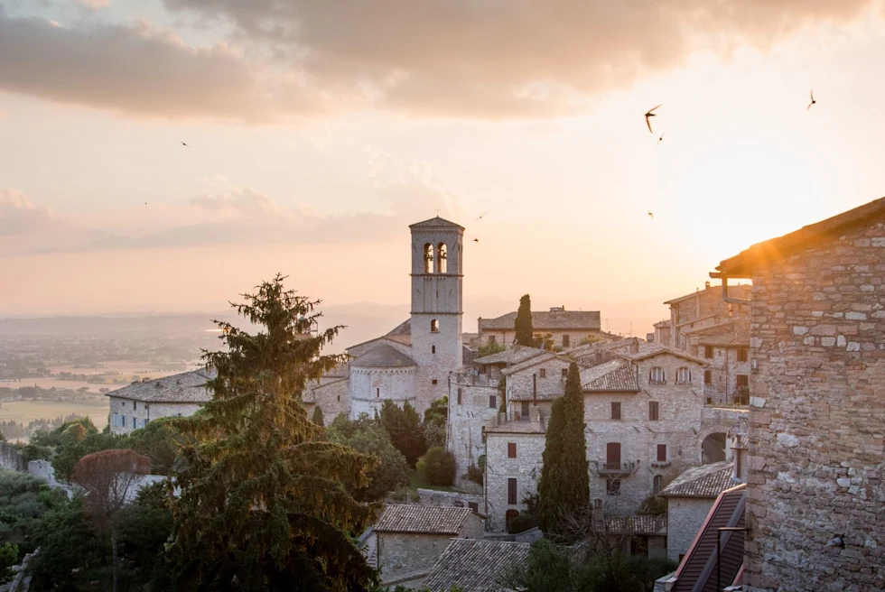 countryside view of italian village