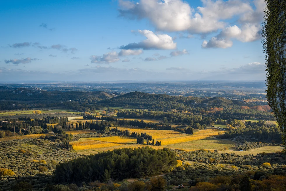 Views over the green, rolling hills of Provence.