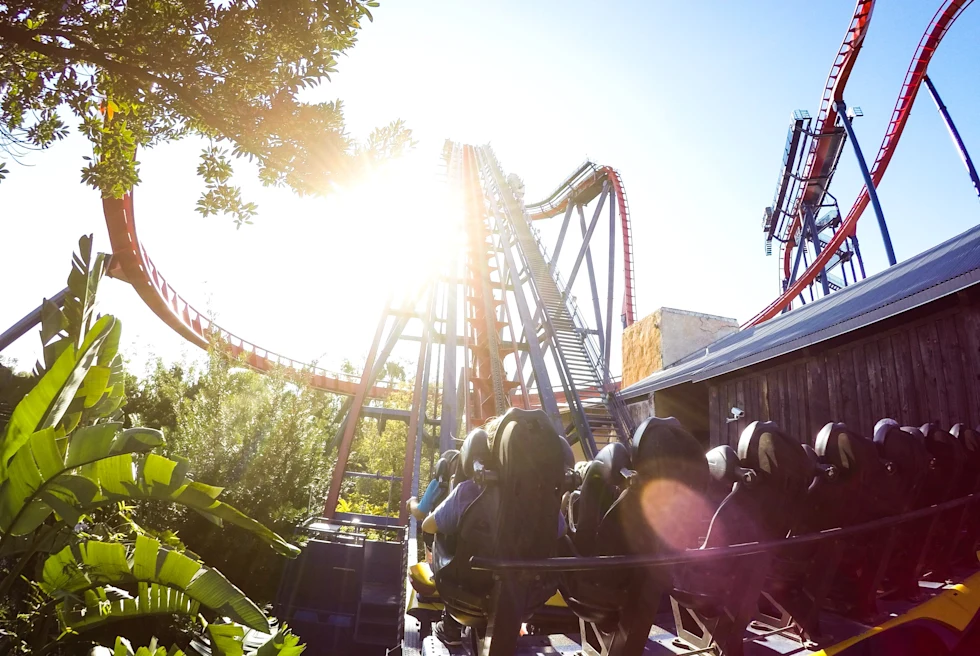 People on a rollercoaster in Tampa.