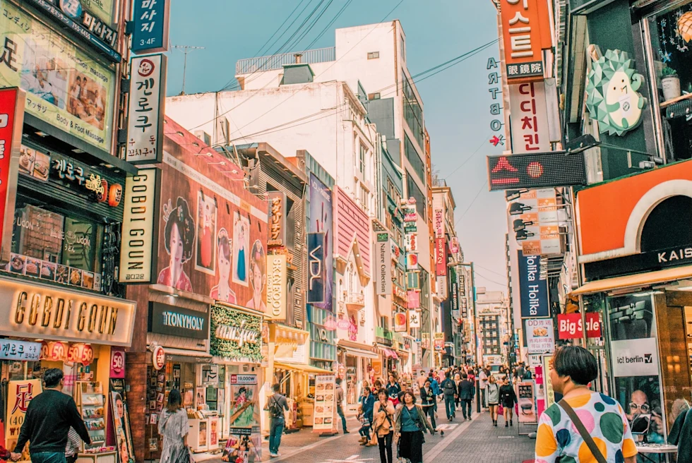 shopping streets of a city