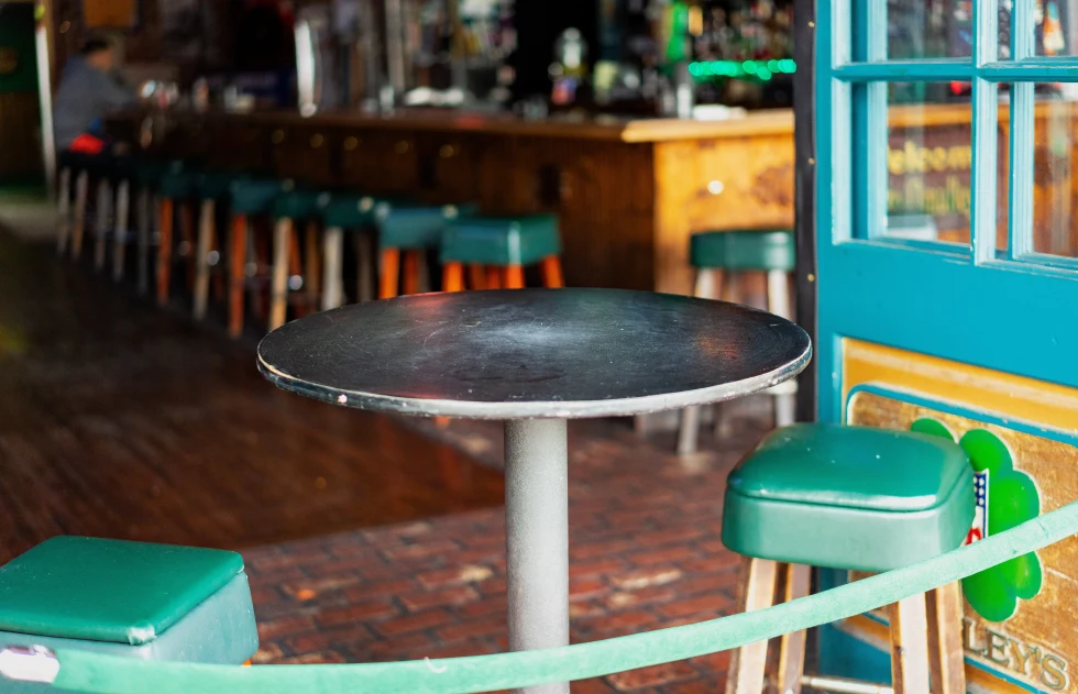 Bar stools at local Santa Barbara, California cafe. 