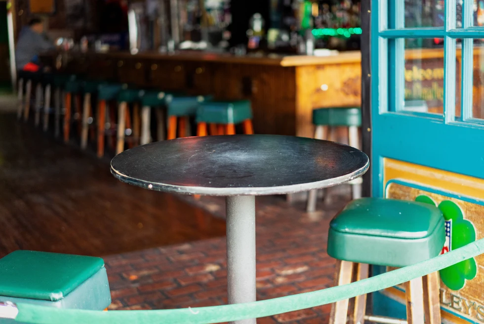 Bar stools at local Santa Barbara, California cafe. 