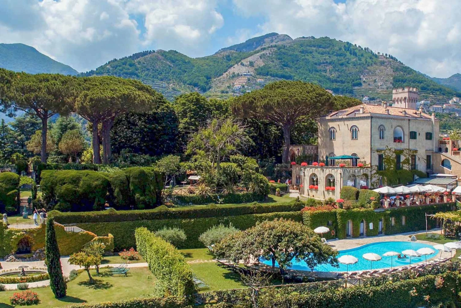 Villa Cimbrone Gardens is a breathtaking Italian oasis perched atop the Amalfi Coast, adorned with exquisite sculptures and offering panoramic vistas of the Mediterranean.