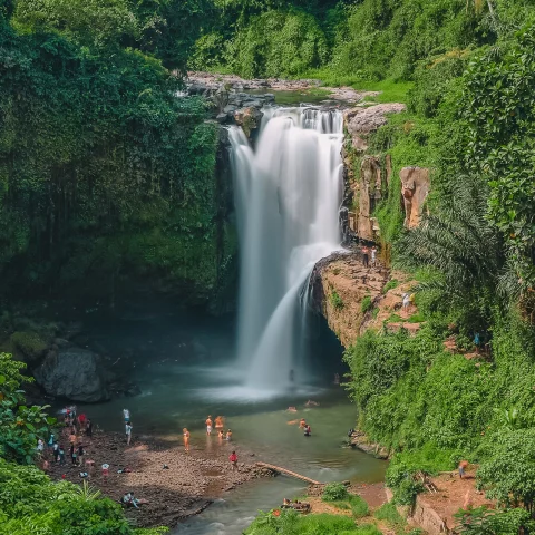Waterfall people Ubud Bali