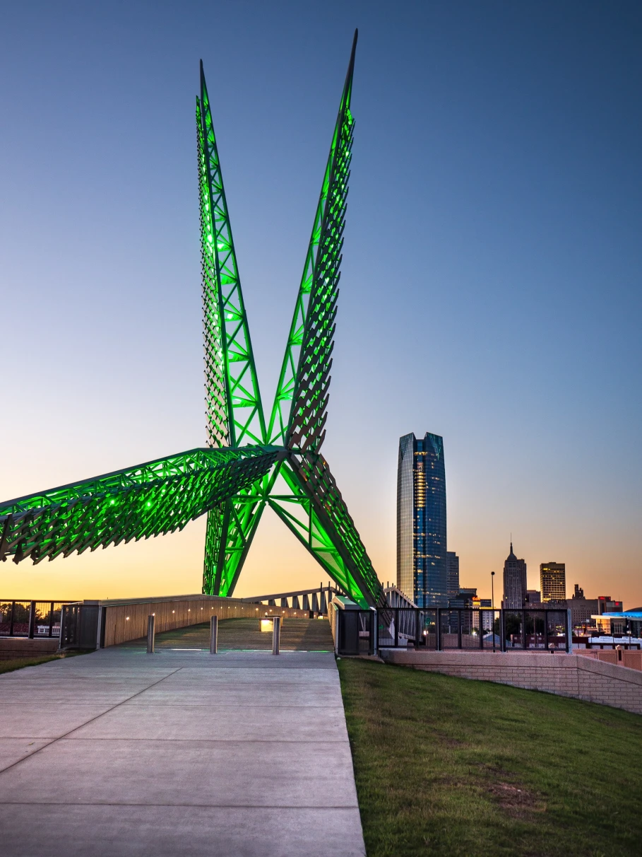 A green sculpture in Oklahoma City.