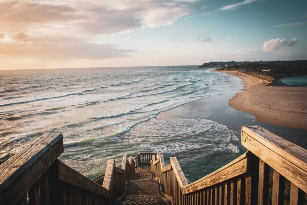 boardwalk stairs to the beach