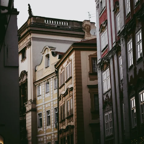 A typical street in Czech Republic. 