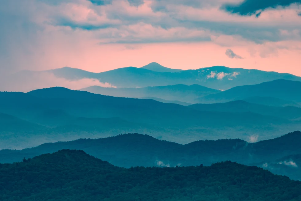 Blue ridge mountains in southern virginia