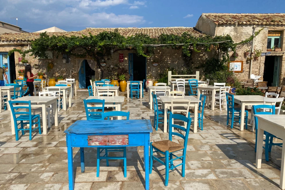 An outdoor restaurant setting