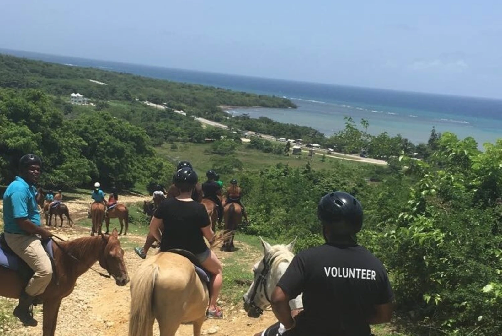 people riding horses with ocean in background during daytime