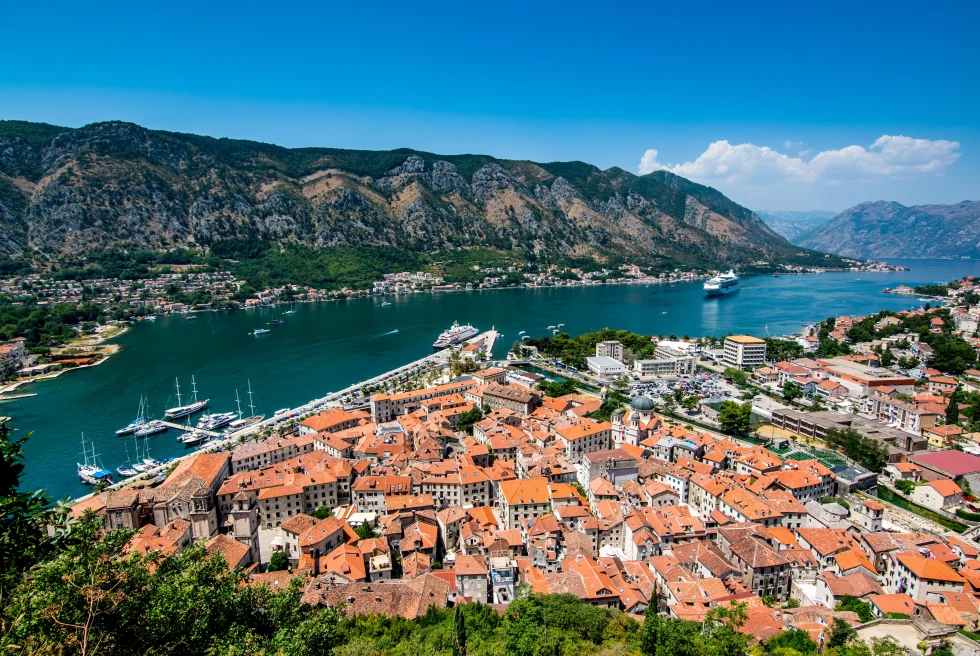 The view of Montenegro Bay from the fortress. 