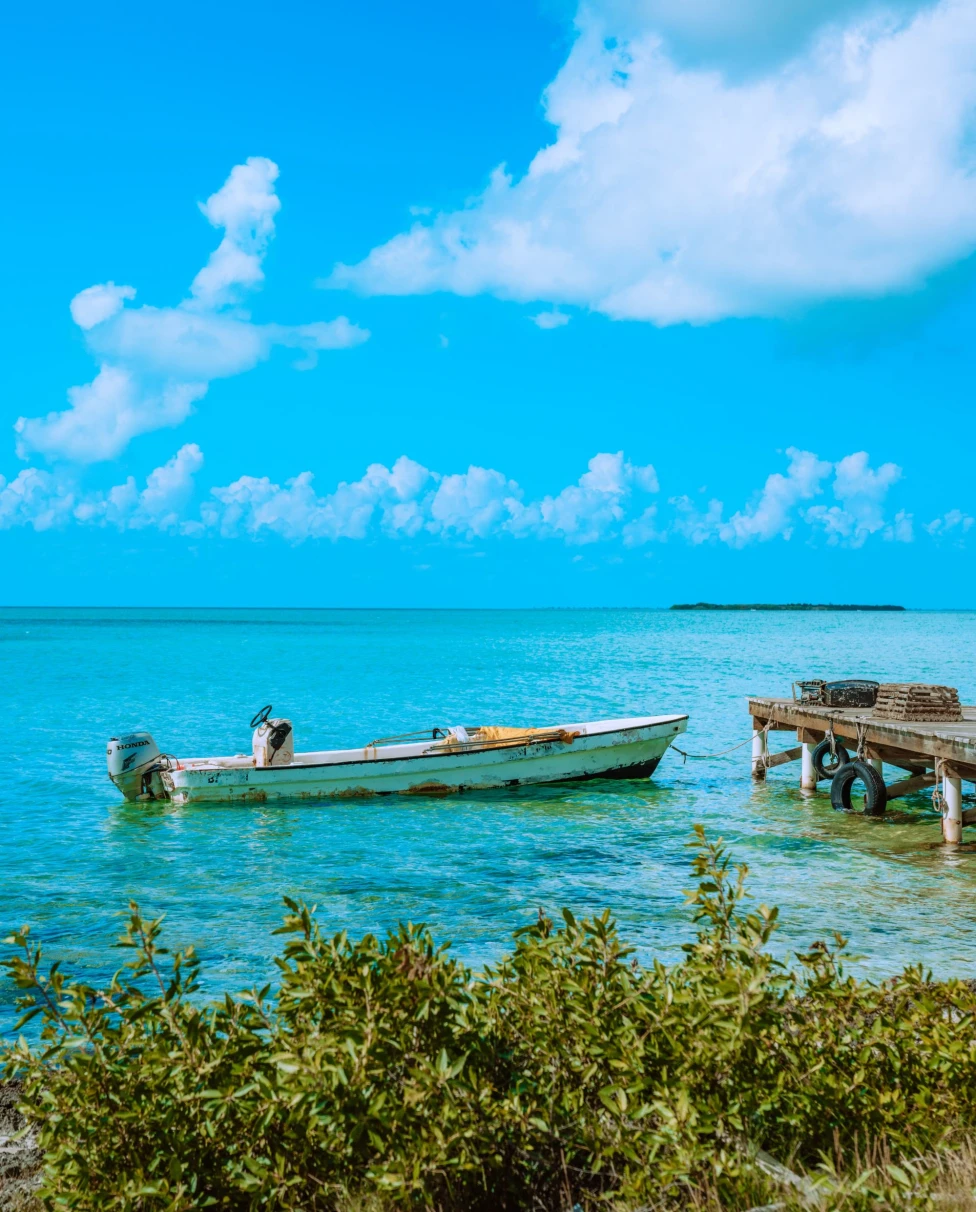 boat in a turquoise sea