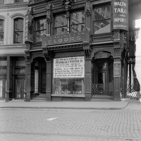 An old black-and-white photo of a haunted house in Boston, MA. 