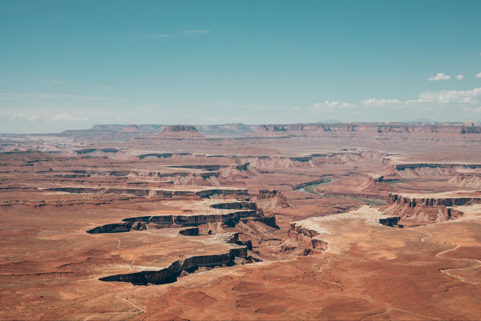 a flat brown desert landscape