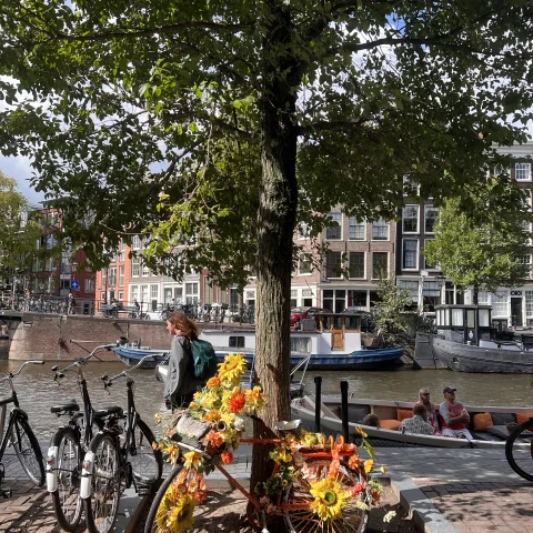 Artist Warren Gregory, known as “The Flower Bike Man”, is the man behind the floral bikes of Amsterdam.