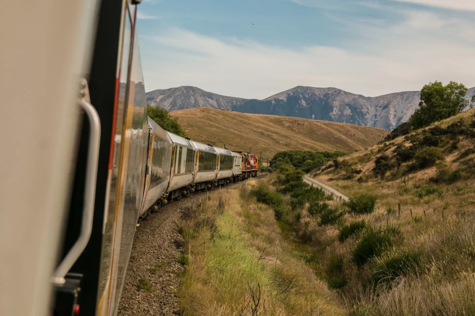 train through mountain region
