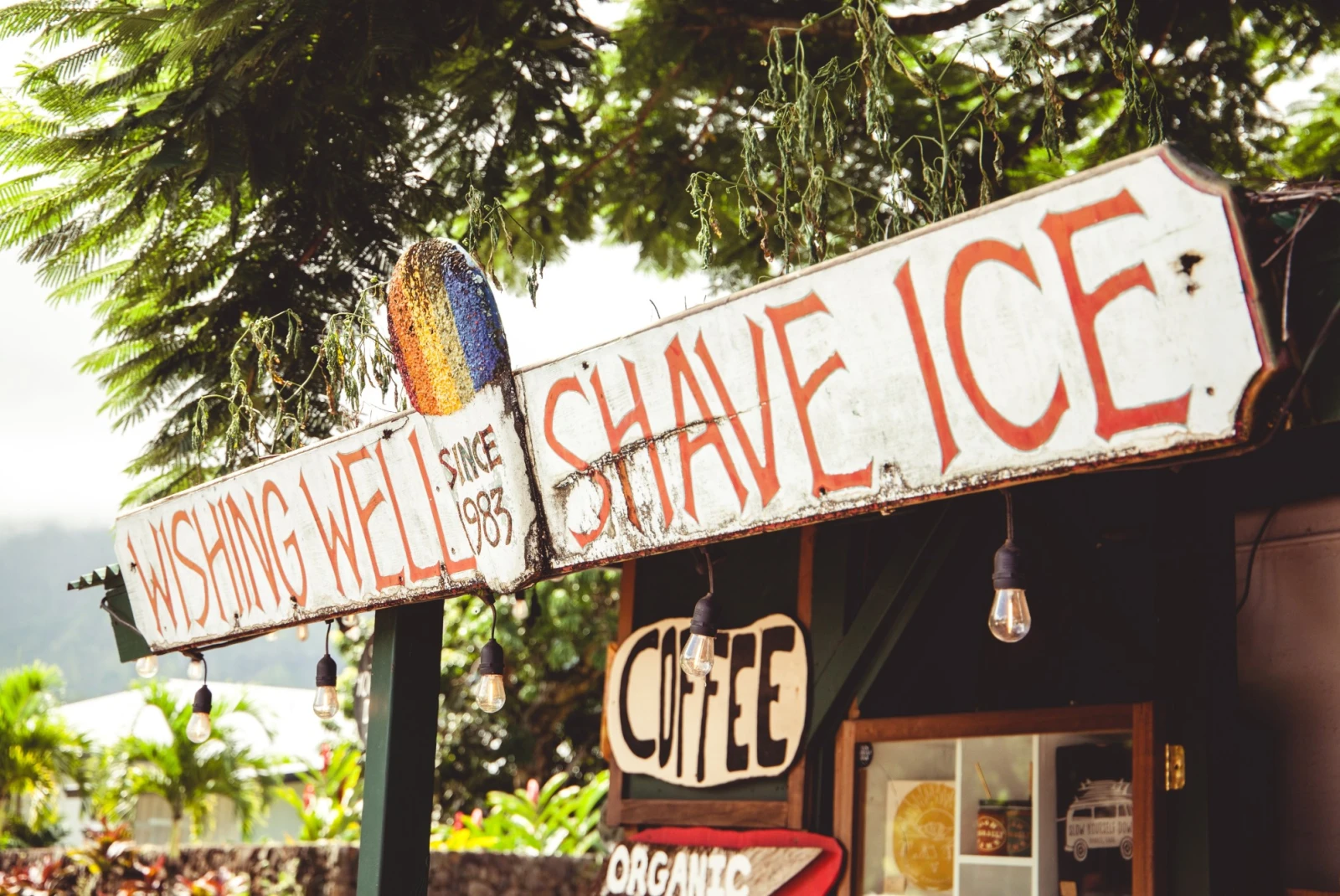 Beachfront shack serving shaved ice