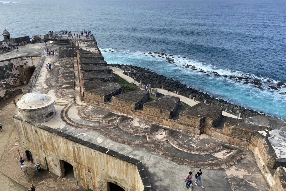 Stone fortress near ocean in Puerto Rico.