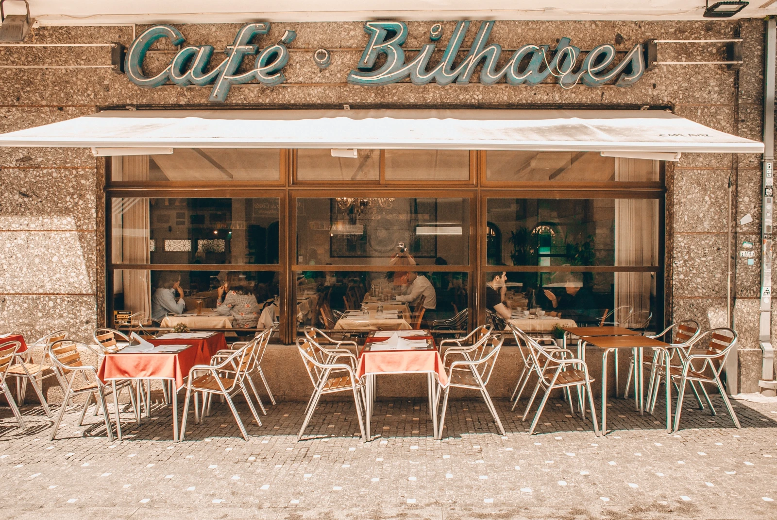 Outdoor sitting of Cafe Bilhares.
