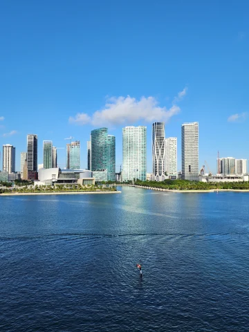 Miami Florida view from ship cruise