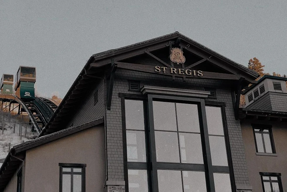 A building with a board stating St Regis.