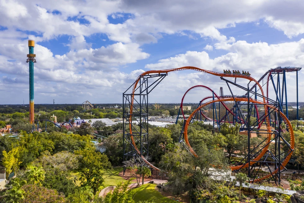 Tampa amusement park with rollercoasters.