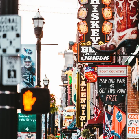 A busy city street