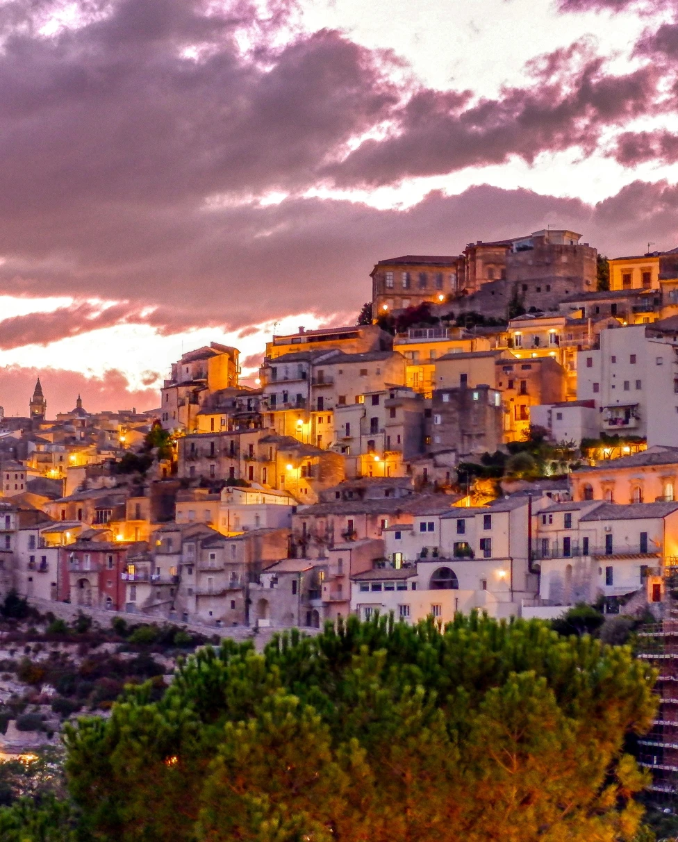 Sunset in Noto, Italy. 