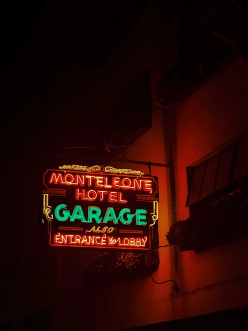 A sign that says Monteleone Hotel in New Orleans. 