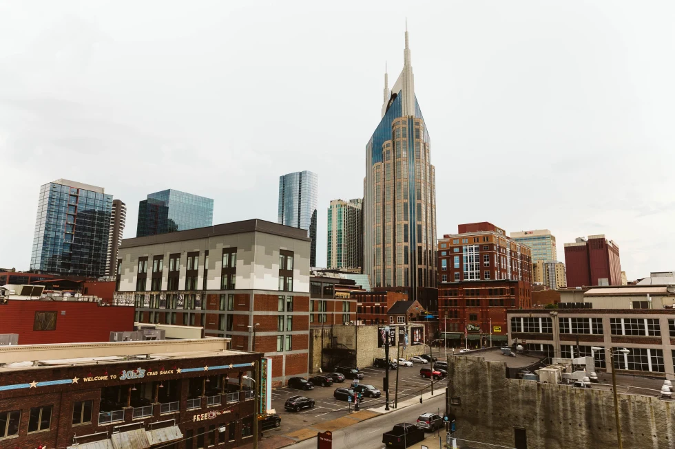 The city skyline in Nashville. 