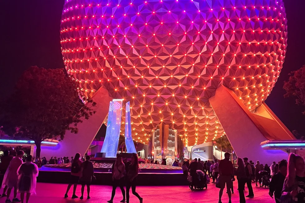 People are exploring the Epcot international gateway