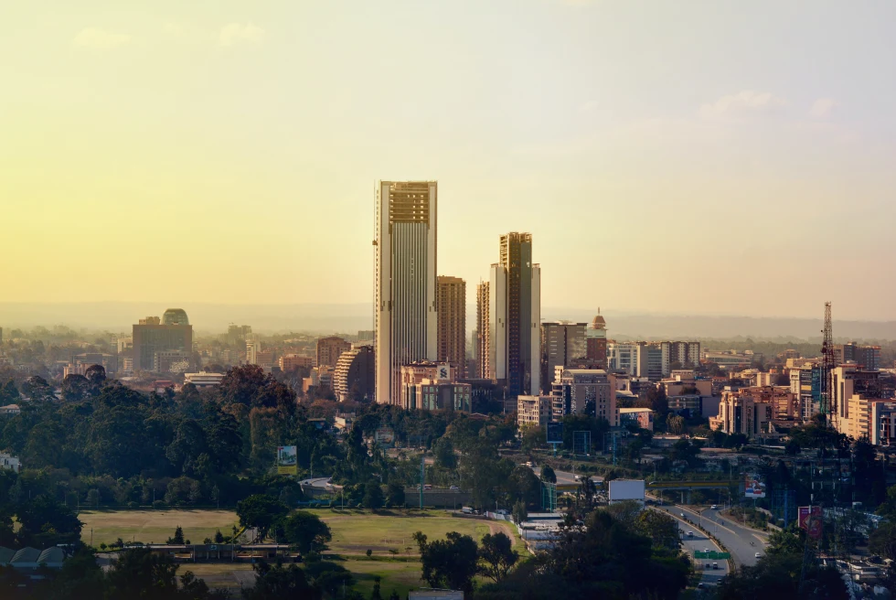The skyline of Nairobi. 